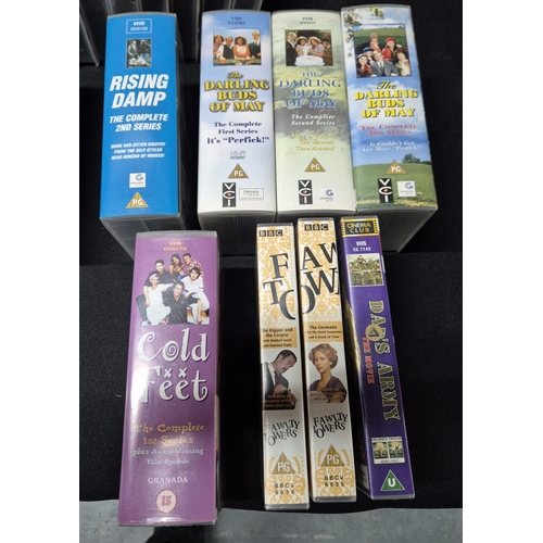 255 - Large quantity of British TV videos & box sets including Only Fools and Horses, 1-27 and box set spe... 