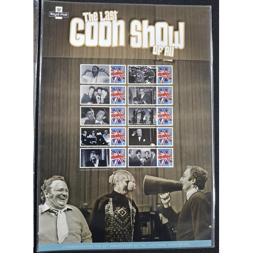 281 - Two smiler sheets, David Livingstone and The last Goon show of all, totaling 20 first class stamps (... 