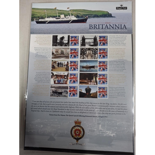 292 - Two smiler sheets, HMS Britannia and Christmas 2008, 20 1st class and 10 2nd class stamps in total (... 