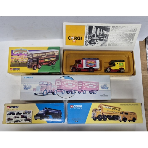 317 - 5 Boxed Corgis including Atkinson open pole set truck