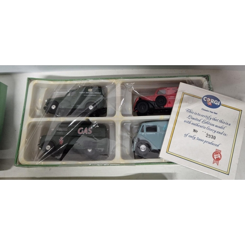 321 - 8 Boxed cars/trucks including Corgi and Dinky with a Fodens pole truck