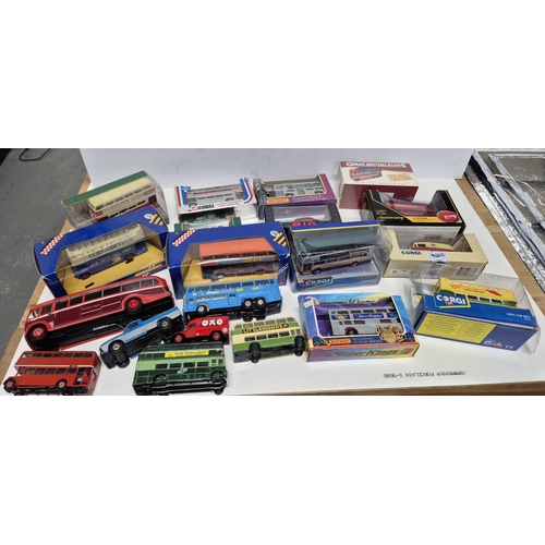 323 - 13 boxed mainly corgi cars/trucks and buses with loose ones