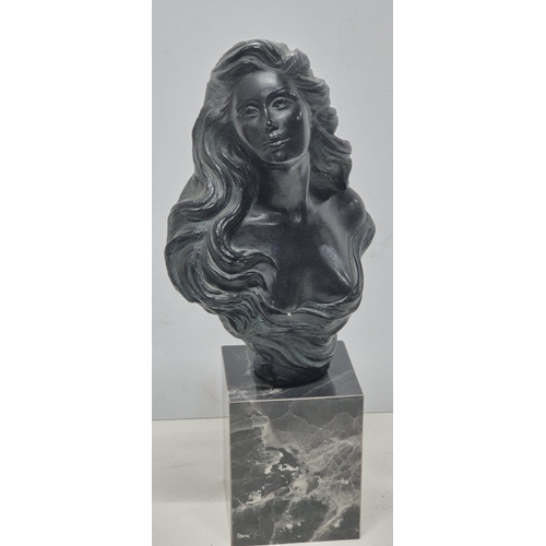 359 - Marble effect statue of a ladies head