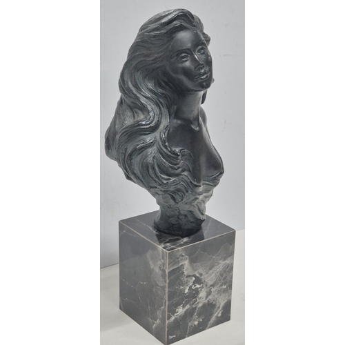 359 - Marble effect statue of a ladies head