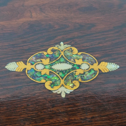 384 - An ornate Edwardian mother of pearl inlaid writing slope