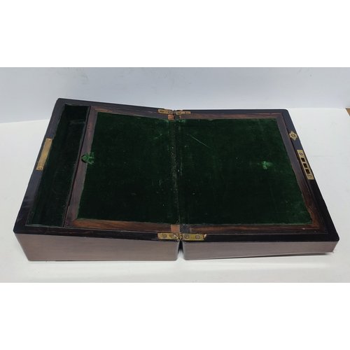 384 - An ornate Edwardian mother of pearl inlaid writing slope