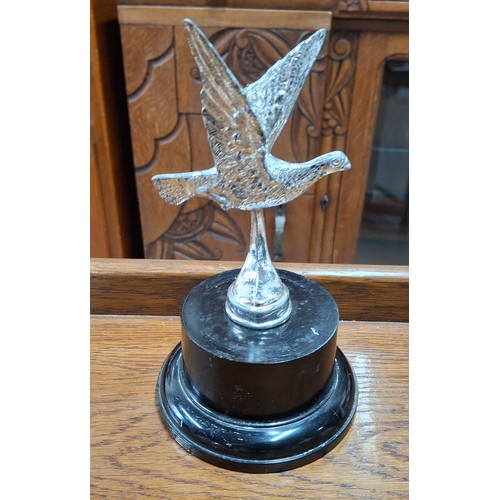 396 - Metal Pheasant trophy on a plinth