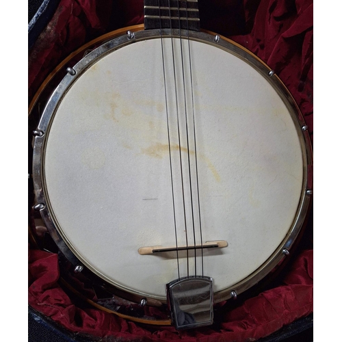 367 - George Formby Ukulele banjo in hard carry case