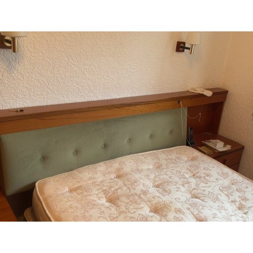 443 - Bedroom set of Stagg furniture including 2 wardrobes a bed and the backing (Mattress not included) 
... 