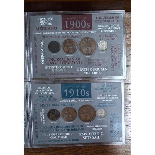 241 - Four UK coin sets for 1900s, 1910s, 1920s and 1930s (4)