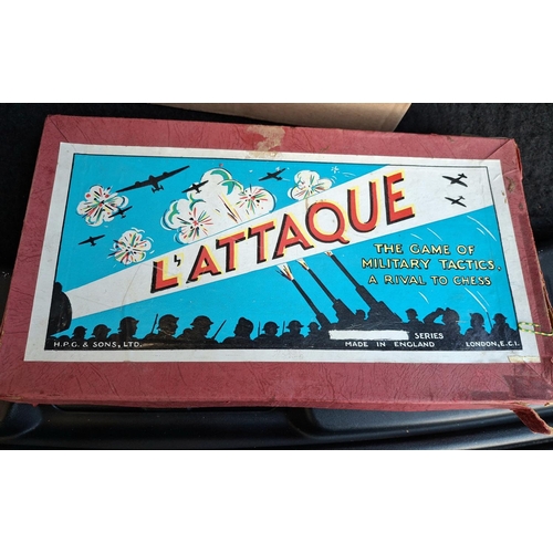 167 - Vintage L'Attaque game by H.P.C & Sons Ltd, still boxed, appears complete or near complete