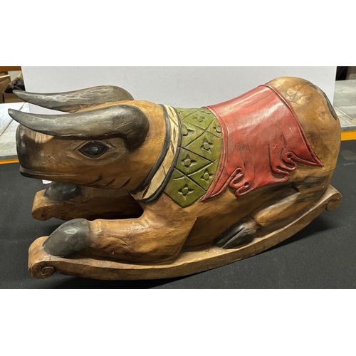 232 - Large Rocking Wooden Pig