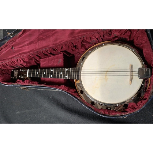 367 - George Formby Ukulele banjo in hard carry case