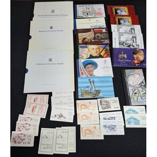 349 - Collection of late 20thC Guernsey booklets, prestige booklets, and annual stamp packs for 1984, 1999... 