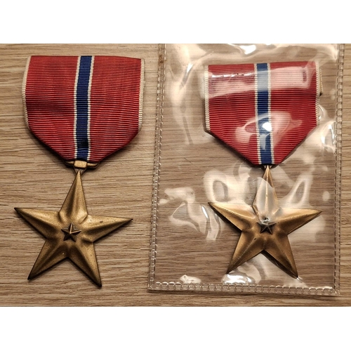 105 - Two WWII USA bronze Star medals together with a USA Korea war era Naval Reserve faithful service med... 