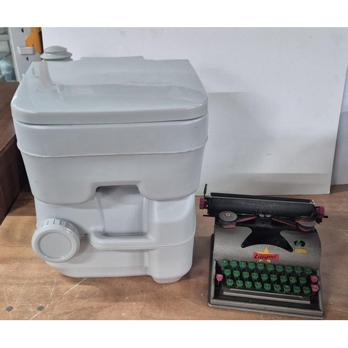 139 - Old Lilliput typewriter and a camping toilet (2)