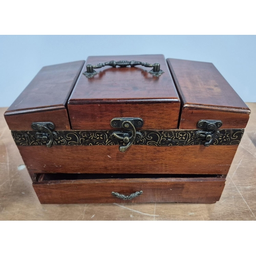 143 - Jewellery box, inlaid antique box (a/f and another old box (3)