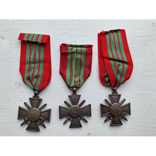 190 - Three REPLICA France WWI Croix de Guerre medals (3)