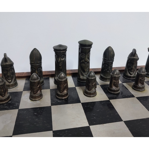 237 - A fine quality religious chess set with metal pieces