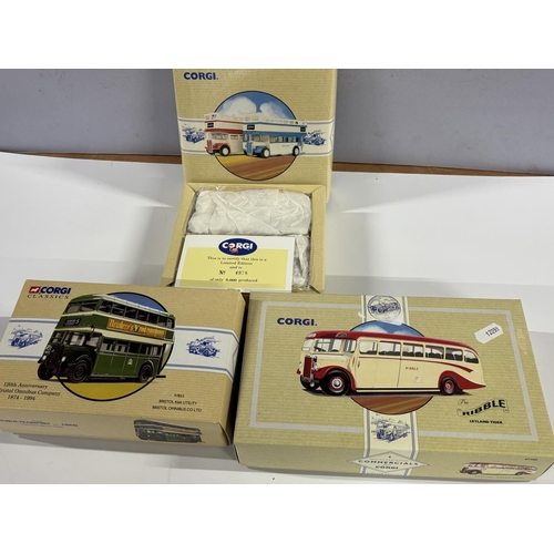 279 - Three boxed Corgi buses including Bristol omnibus Company 120th anniversary (3)