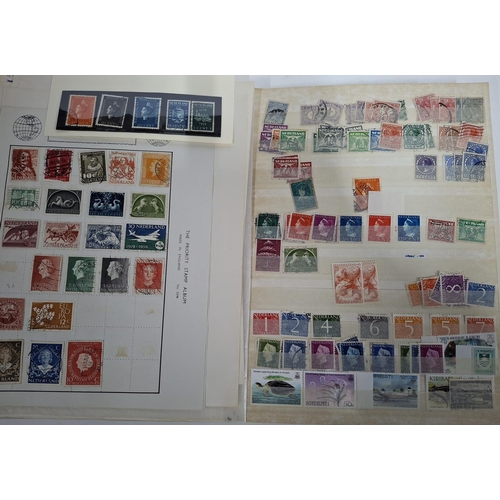 323 - Three albums containing a good collection of world and Commonwealth 20thC stamps, Hong Kong, Holland... 