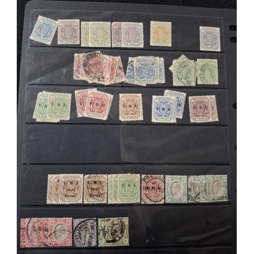 333 - Double-sided hagner sheet containing Transvaal 1900 over-prints, Edward VII used and unused (Qty)