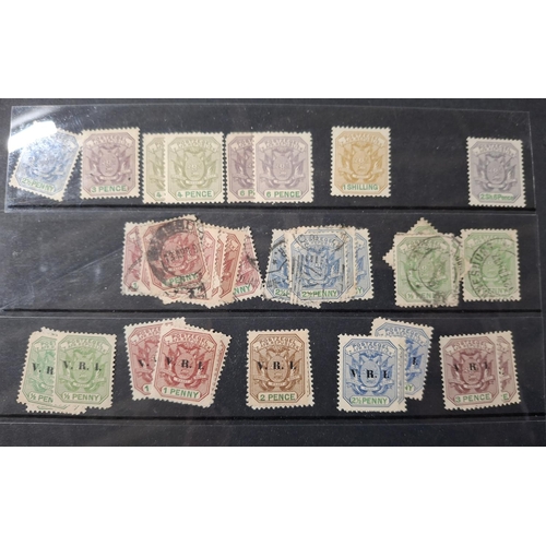 333 - Double-sided hagner sheet containing Transvaal 1900 over-prints, Edward VII used and unused (Qty)