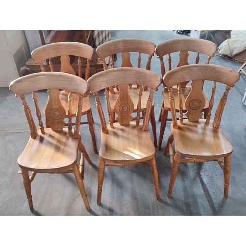 467 - Set of six Pine dining chairs (6)