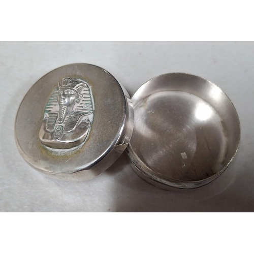 22 - Small Silver Egyptian pill box