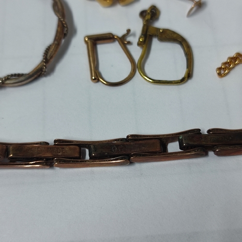 60A - Collection of untested scrap Gold and Silver, includes 9ct. Rose Gold strap, 7 grams gross