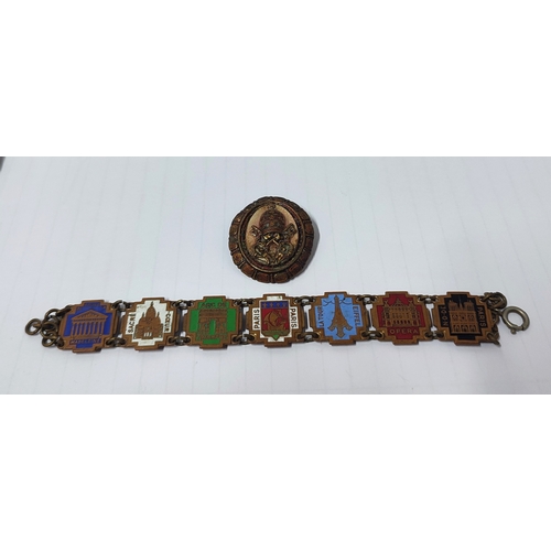 62A - A French - Parisienne bracelet together with a similar brooch (2)