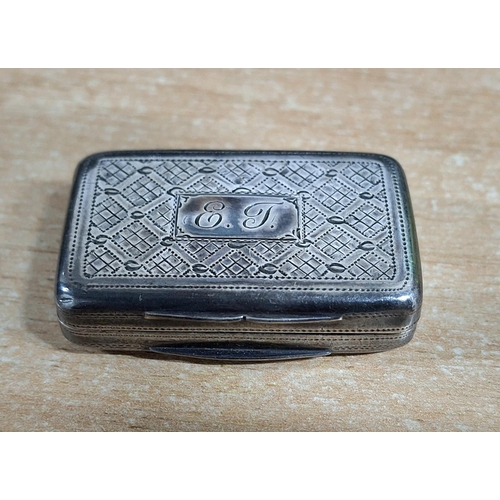 4 - Stunning engraved and initialed E J, hallmarked Birmingham 1915 silver pill box