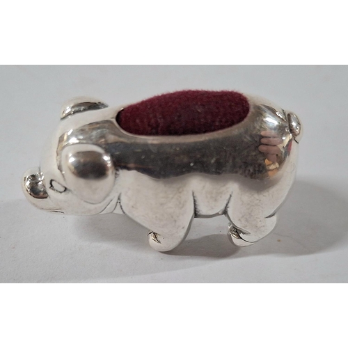 5 - Silver Chinese Pig pin cushion