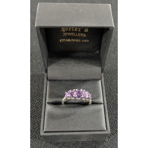 17 - 5 Stone Amethyst Ring