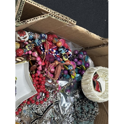 22 - Box of costume jewellery including necklaces etc