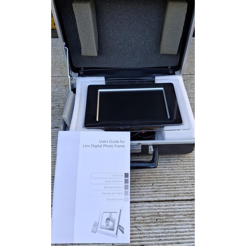 61 - Linx digital photo frame by Custom in hard carry case