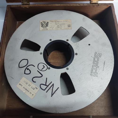 65 - Boxed wide aluminium ex-BBC 1960s film reel (no film on it)