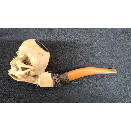 71 - Skulls head and amber smokers pipe