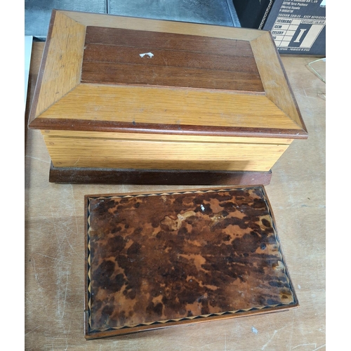 74 - Two fine quality boxes, one with Tortoise shell style covering (2)