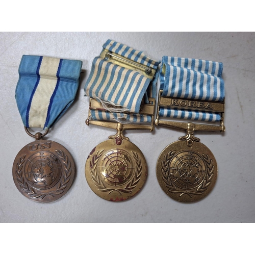 41 - Three UN Korea medals, various issues including a Greece example (3)