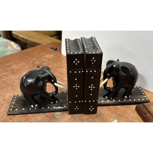 135 - 2 Pairs of Elephant book ends