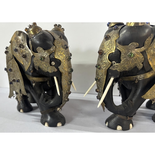 142 - A pair of ornate elephants