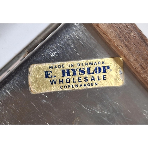 191 - Vintage Danish stainless steel and rosewood box with E Hyslop of Copenhagen label,

Approx 3.3cm hig... 