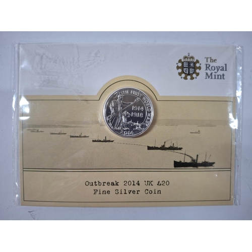 51 - Packaged 2014 Royal Mint pure (.999) silver £20 