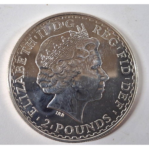 54 - Elizabeth II 2007 £2, 1 ounce, fine silver Britannia coin