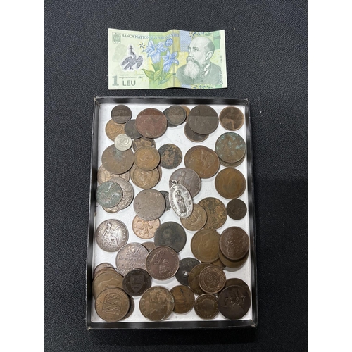 56 - Collection of Coins including 18th and 19th century and some mining tokens