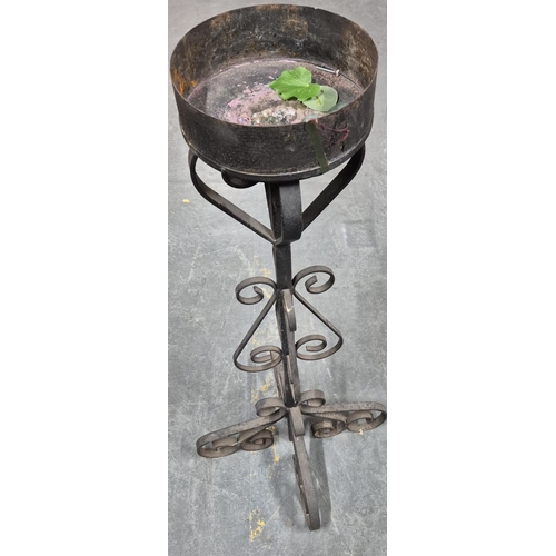 415 - Ornate cast iron, waist high torchiere (plant stand)