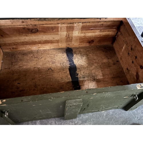 285 - Large wooden green British Army munitions box