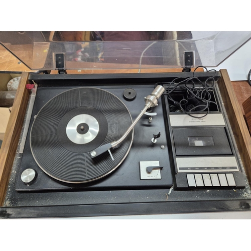 236 - Vintage Sanyo dual record player with integrated tape player