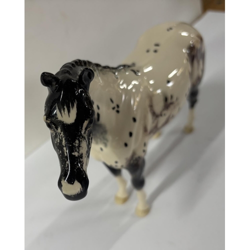 332 - White Beswick horse with black dots